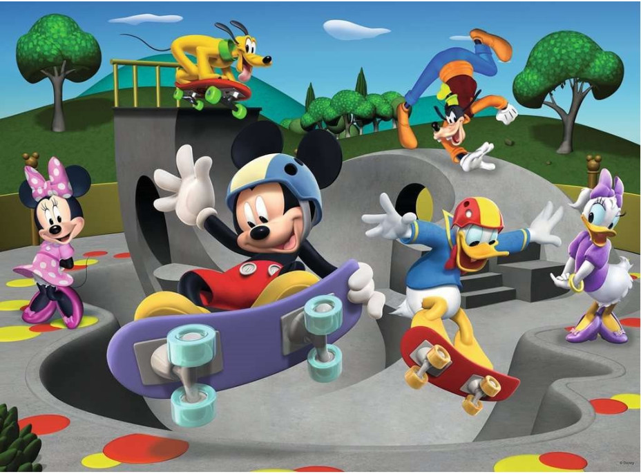 RAVENSBURGER Puzzle Mickey & Minnie: Ve skate parku XXL 100 dílků