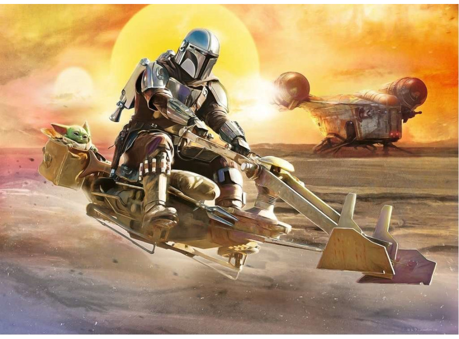 RAVENSBURGER Puzzle Star Wars: Mandalorian 4x100 dílků