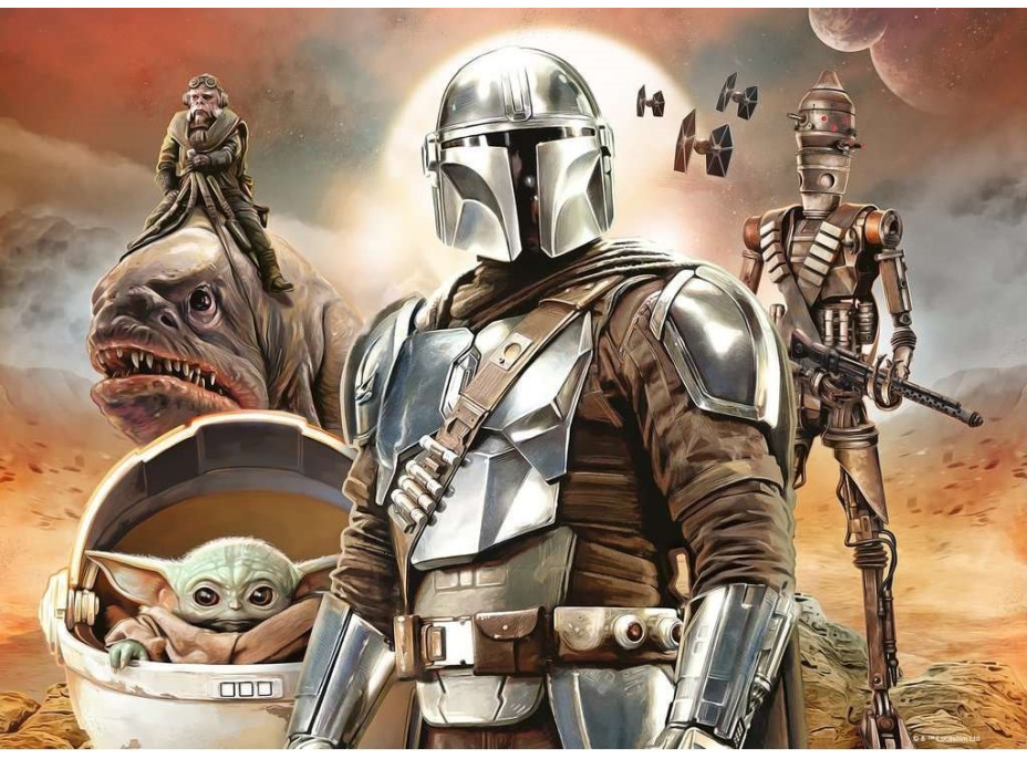 RAVENSBURGER Puzzle Star Wars: Mandalorian 4x100 dílků