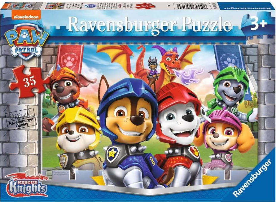 RAVENSBURGER Puzzle Tlapková patrola: Záchranářští rytíři 35 dílků