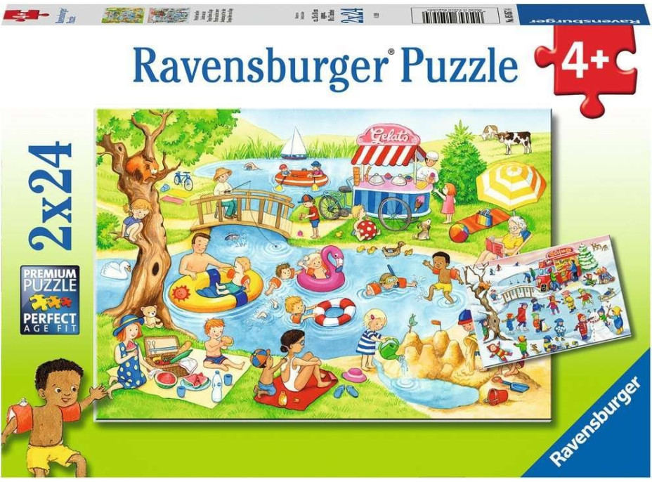 RAVENSBURGER Puzzle Zábava u rybníka 2x24 dílků
