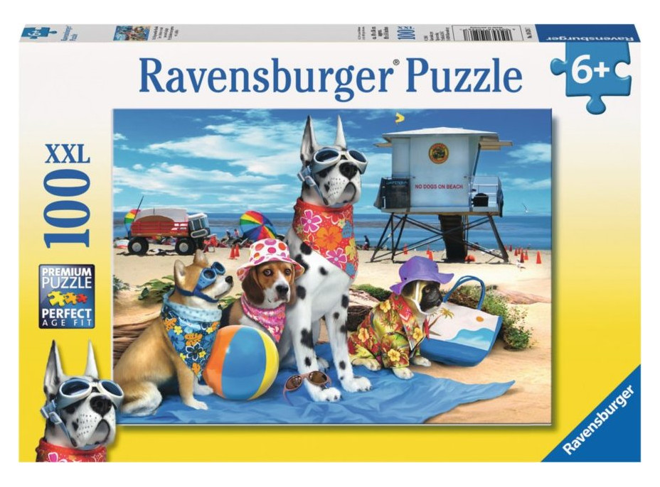 RAVENSBURGER Puzzle Zákaz psů na pláži XXL 100 dílků