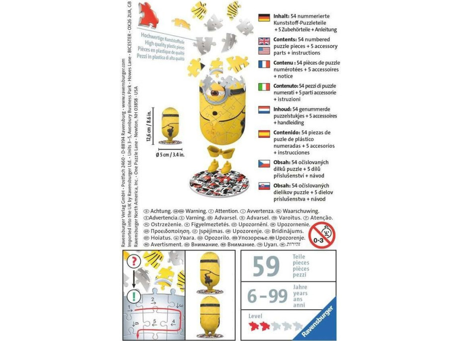 RAVENSBURGER 3D puzzle Postavička Mimoni 2: Kung Fu 54 dílků