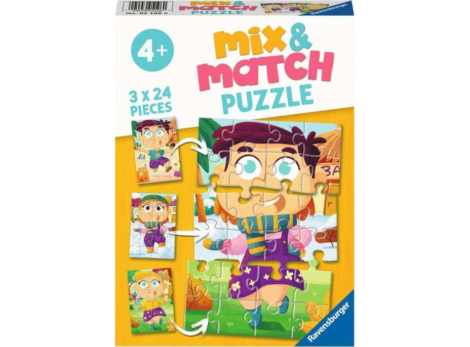 RAVENSBURGER Puzzle Mix&Match: Barevné šaty 3x24 dílků