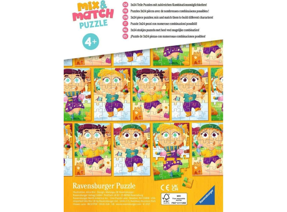 RAVENSBURGER Puzzle Mix&Match: Barevné šaty 3x24 dílků