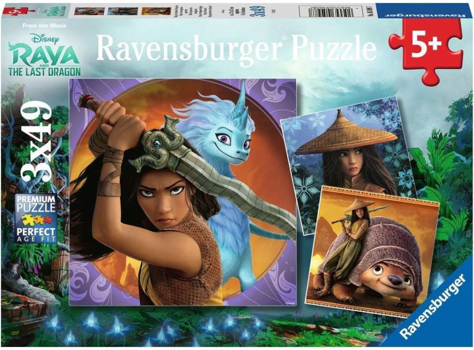 RAVENSBURGER Puzzle Raya a drak 3x49 dílků