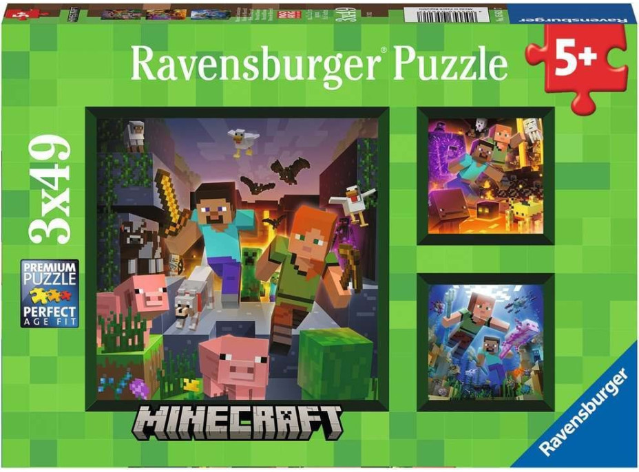 RAVENSBURGER Puzzle Minecraft Biomes 3x49 dílků