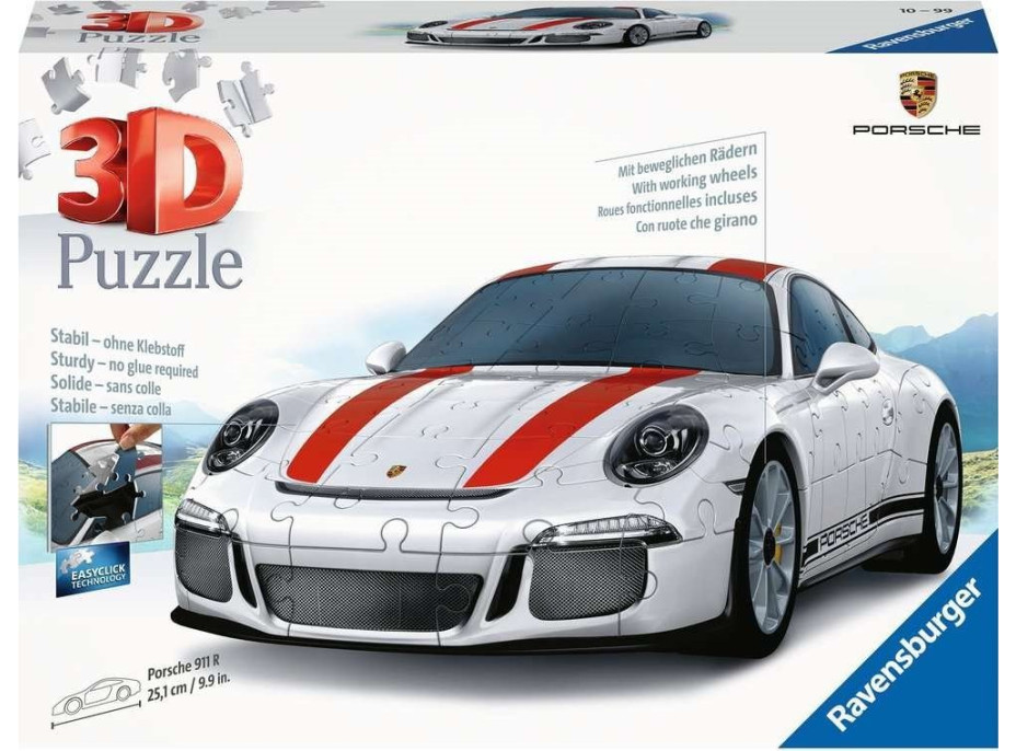 RAVENSBURGER 3D puzzle Porsche 911 R 108 dílků