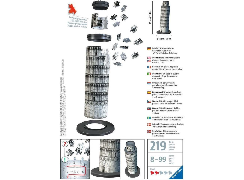 RAVENSBURGER 3D puzzle Šikmá věž v Pise 216 dílků