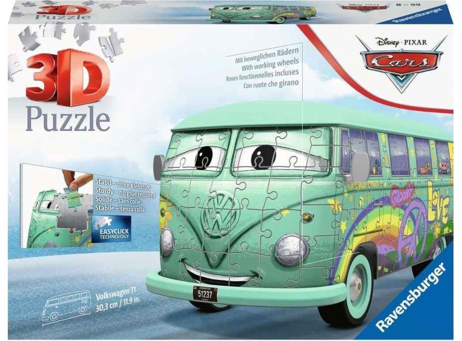 RAVENSBURGER 3D puzzle Autobus Cars: Fillmore 162 dílků