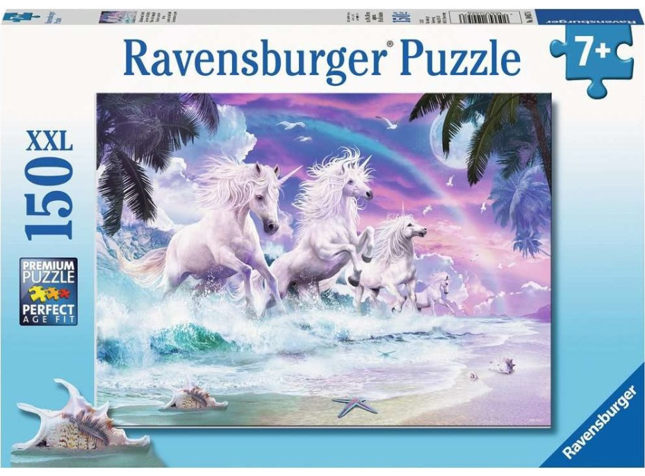 RAVENSBURGER Puzzle Jednorožci na pláži XXL 150 dílků