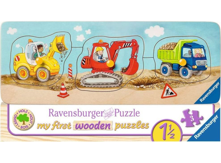 RAVENSBURGER Dřevěná vkládačka Stavební stroje