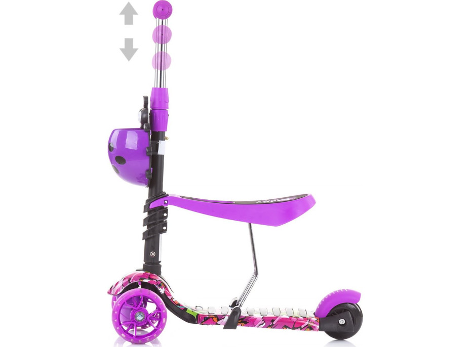 CHIPOLINO Koloběžka Kiddy Evo 2v1 Purple Graffiti