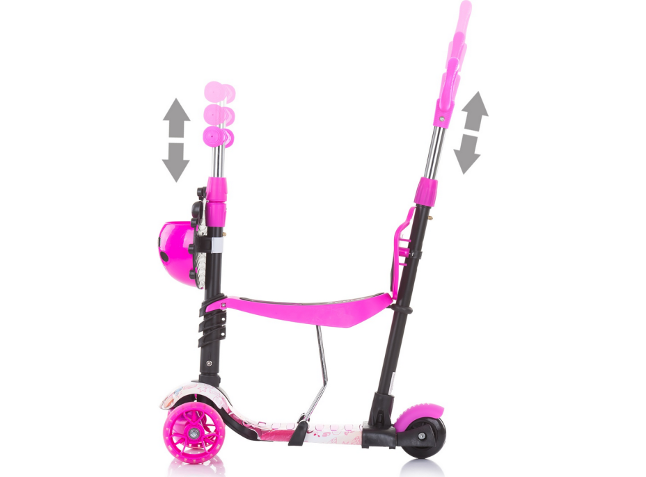 CHIPOLINO Koloběžka s vodící tyčí Kiddy Evo 3v1 Lollipop