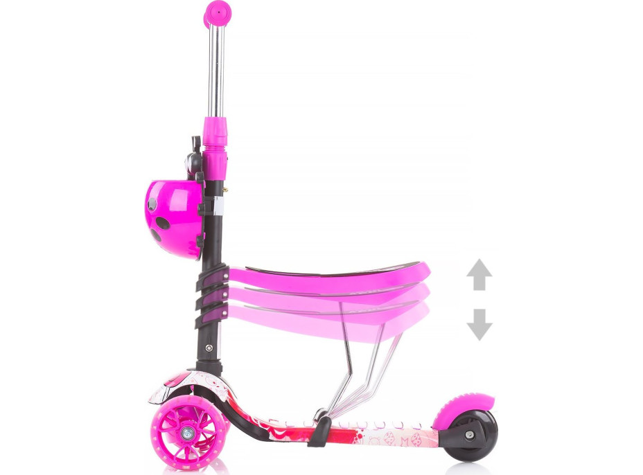 CHIPOLINO Koloběžka s vodící tyčí Kiddy Evo 3v1 Lollipop