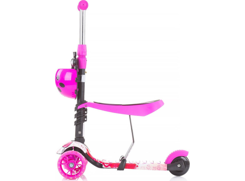 CHIPOLINO Koloběžka s vodící tyčí Kiddy Evo 3v1 Lollipop