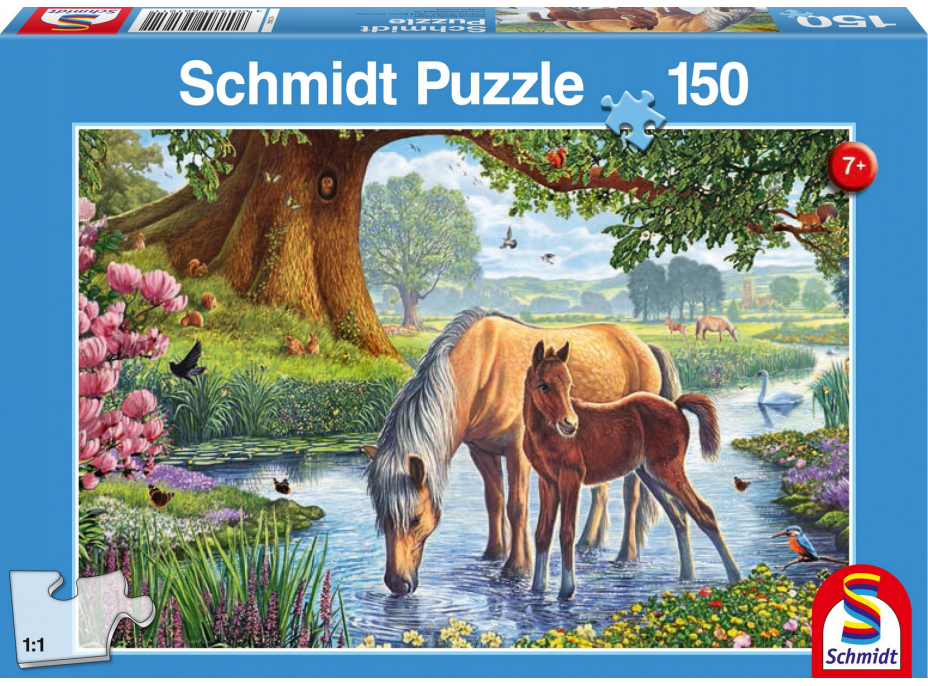 SCHMIDT Puzzle Koně v řece 150 dílků