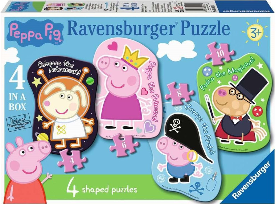 RAVENSBURGER Puzzle Prasátko Peppa 4v1 (4,6,8,10 dílků)