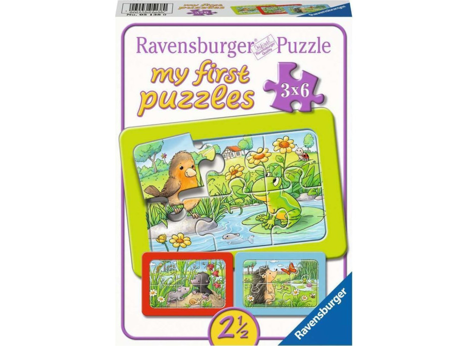 RAVENSBURGER Moje první puzzle Zvířátka ze zahrady 3x6 dílků