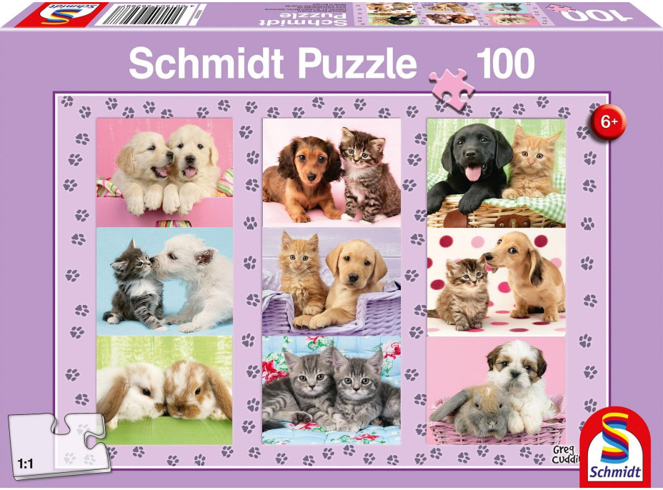 SCHMIDT Puzzle Moji zvířecí přátelé 100 dílků