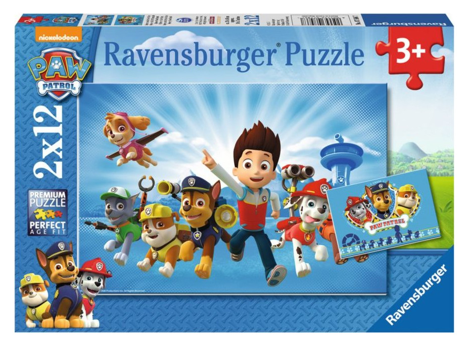 RAVENSBURGER Puzzle Ryder a tlapková patrola 2x12 dílků