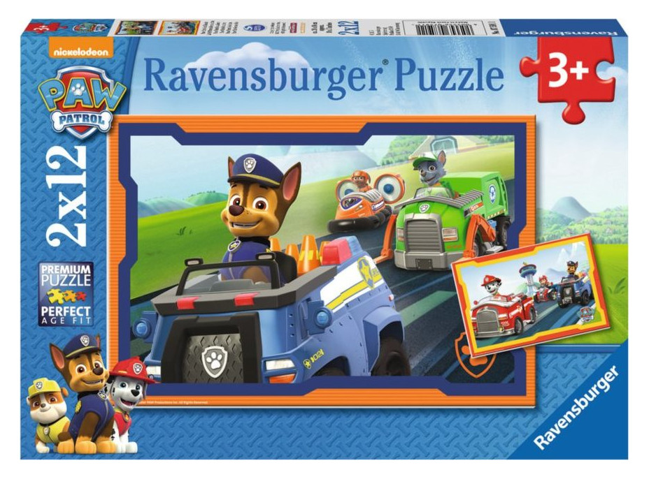 RAVENSBURGER Puzzle Tlapková patrola v akci 2x12 dílků