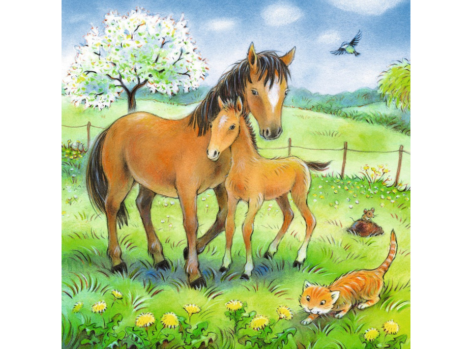 RAVENSBURGER Puzzle Zvířecí mazlení 3x49 dílků