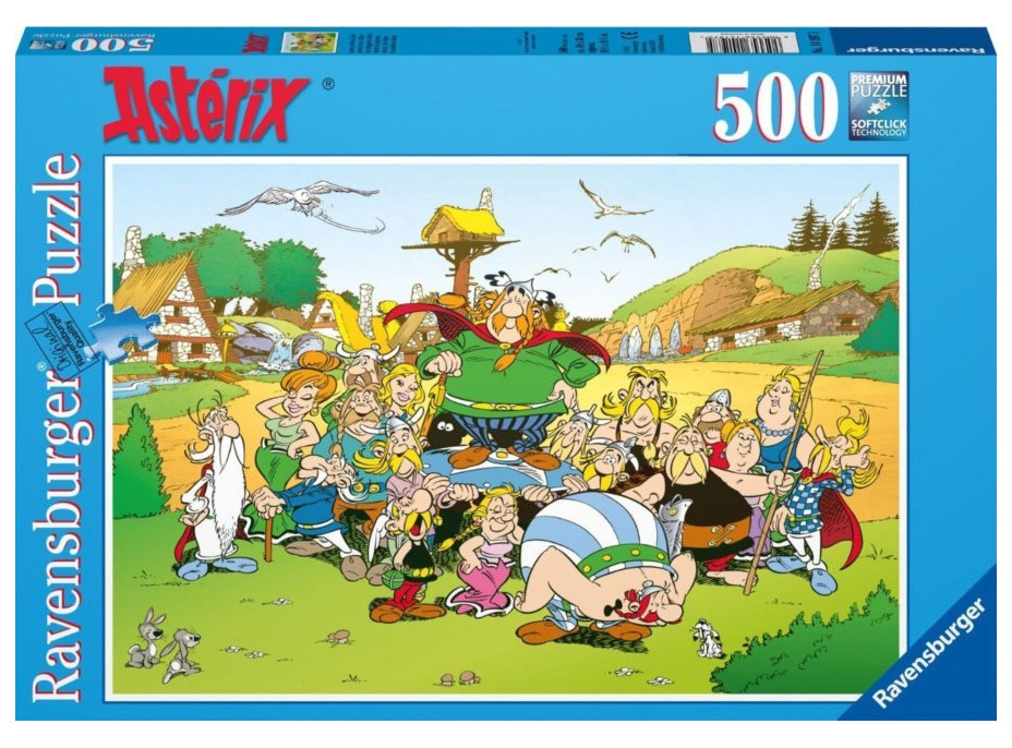 RAVENSBURGER Puzzle Asterix a Obelix: Vesnička 500 dílků