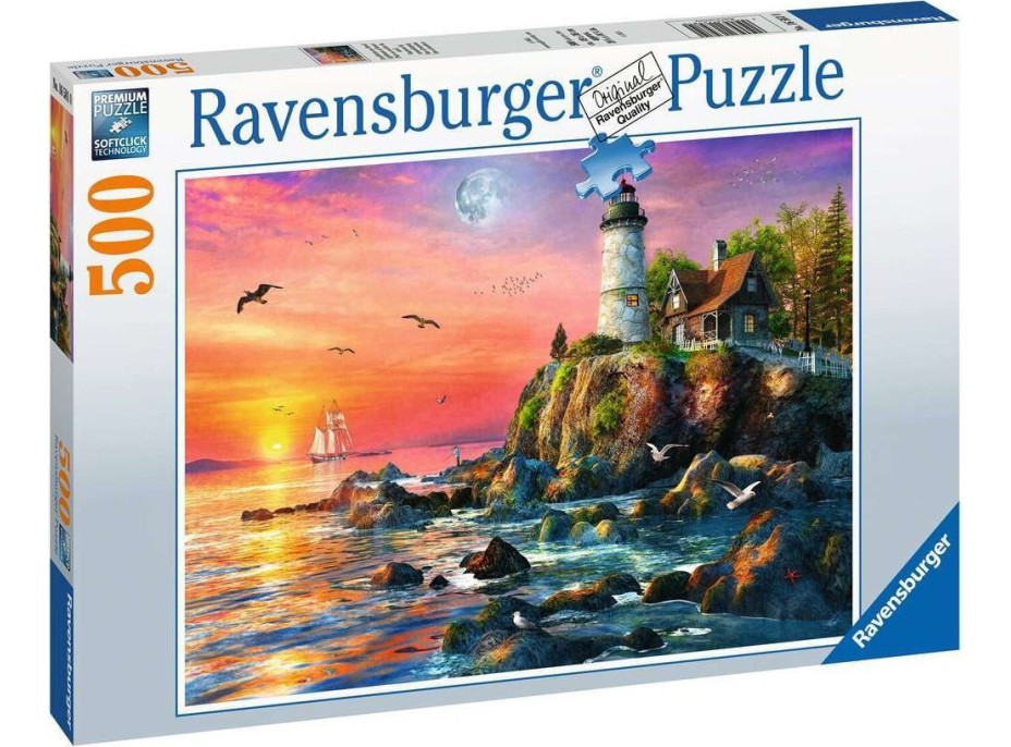 RAVENSBURGER Puzzle Maják při západu slunce 500 dílků