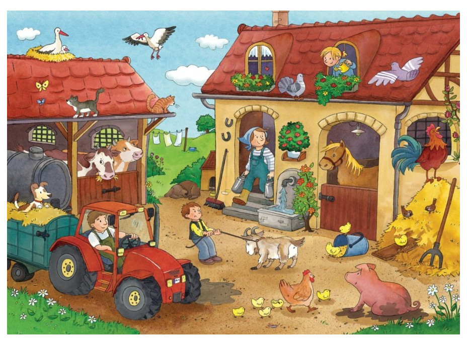 RAVENSBURGER Puzzle Práce na farmě 2x12 dílků