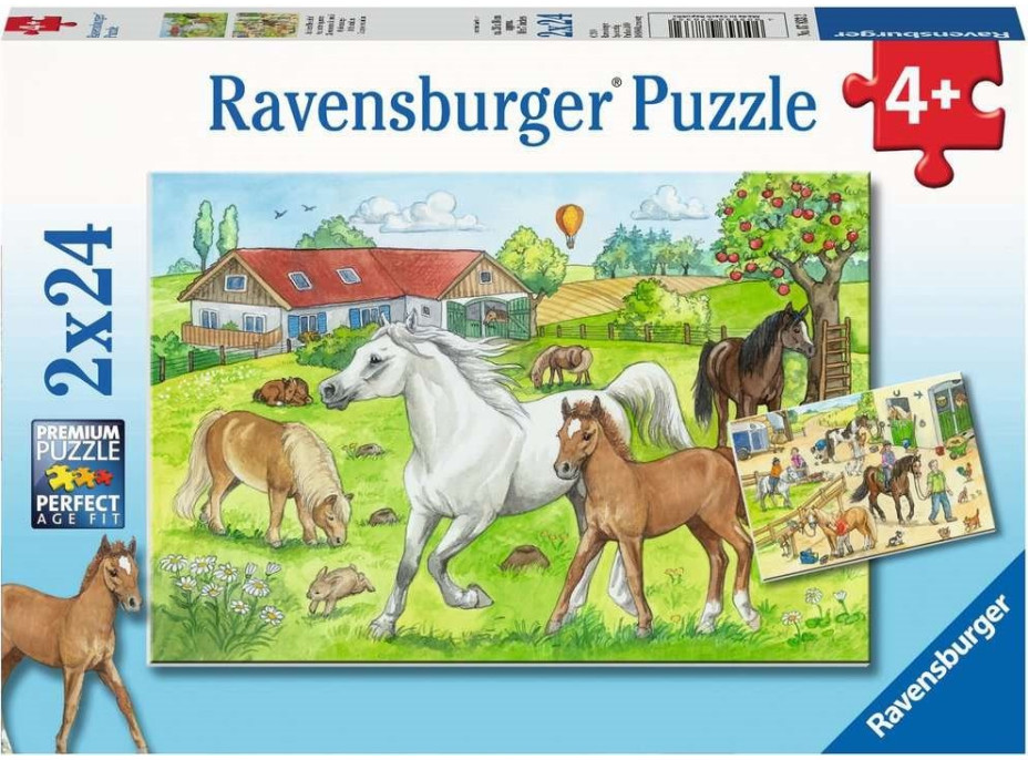 RAVENSBURGER Puzzle Ve stájích 2x24 dílků