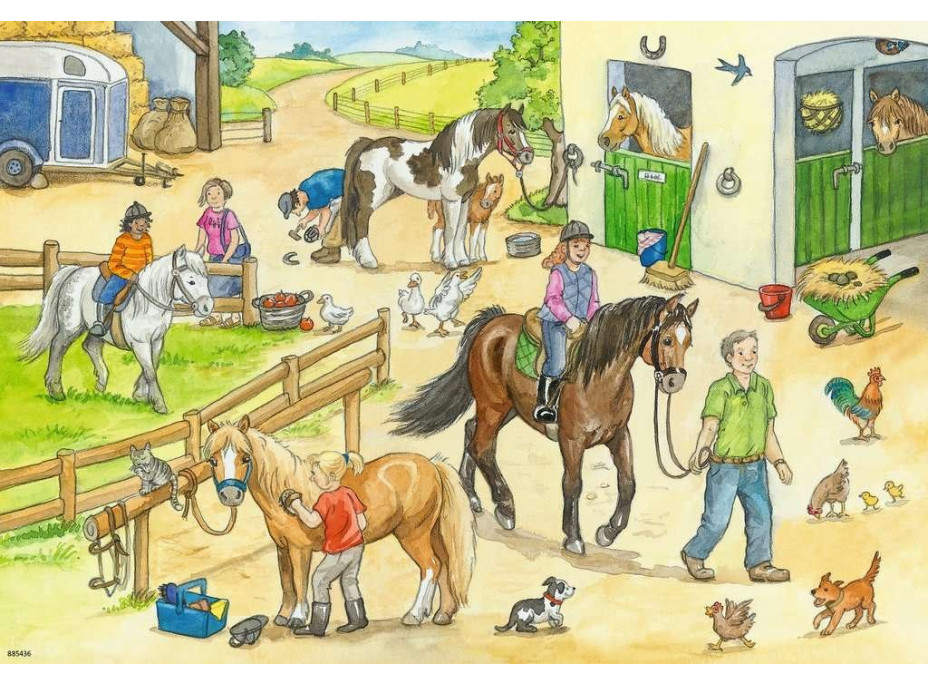 RAVENSBURGER Puzzle Ve stájích 2x24 dílků