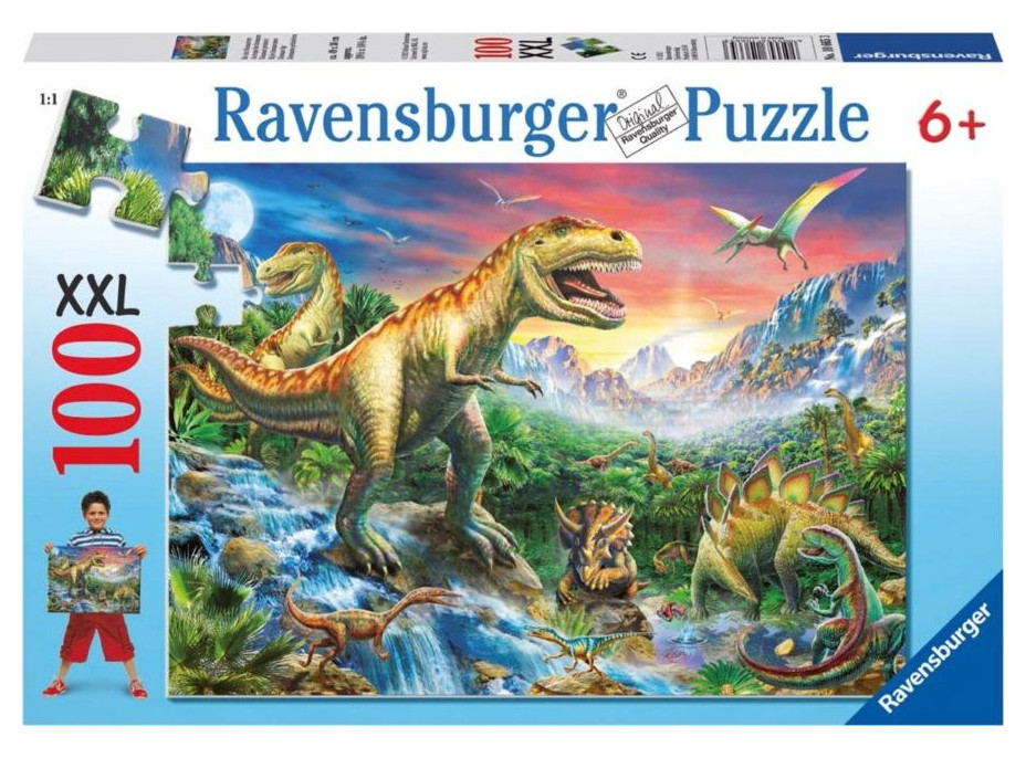 RAVENSBURGER Puzzle V dobách dinosaurů XXL 100 dílků
