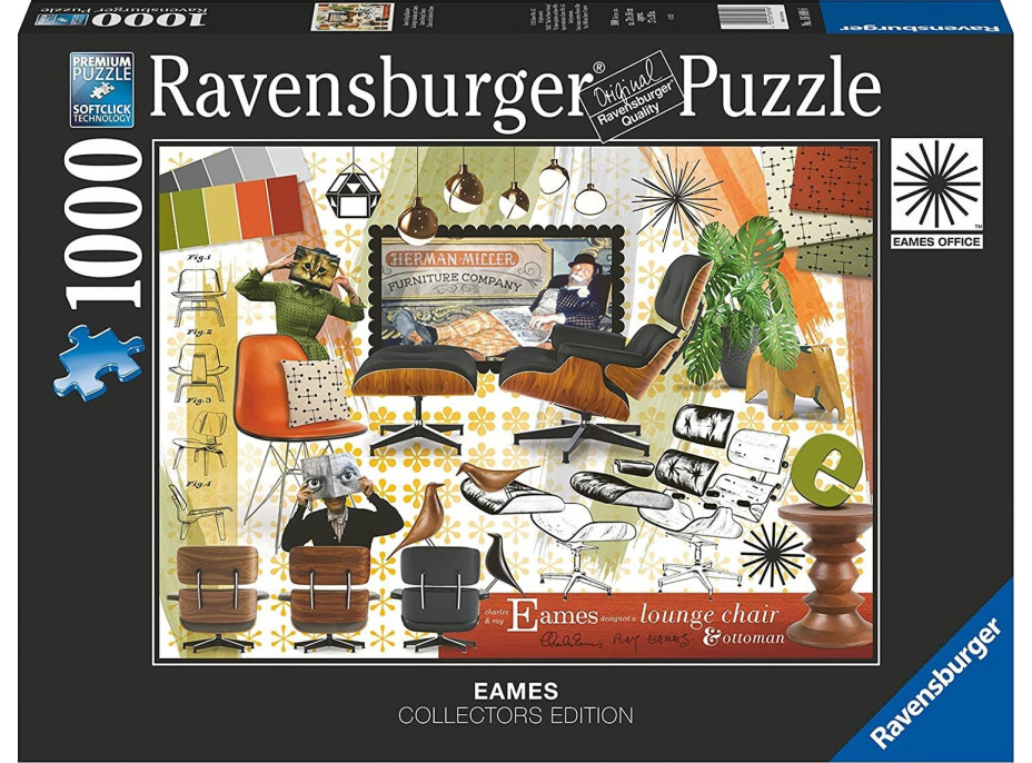 RAVENSBURGER Puzzle Eames: Design Classics 1000 dílků