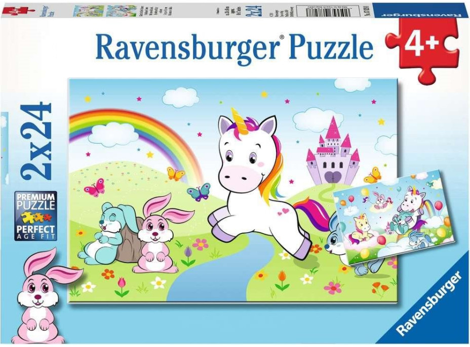 RAVENSBURGER Puzzle Pohádkový jednorožec 2x24 dílků
