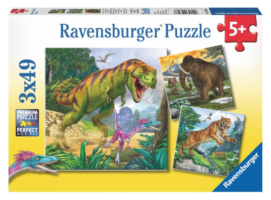 RAVENSBURGER Puzzle Pravěcí vládci 3x49 dílků