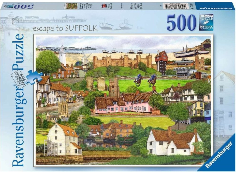 RAVENSBURGER Puzzle Útěk do Suffolku 500 dílků