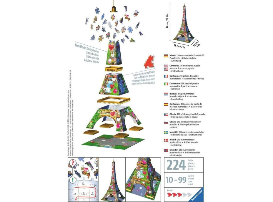 RAVENSBURGER 3D puzzle Eiffelova věž (Love Edition) 216 dílků