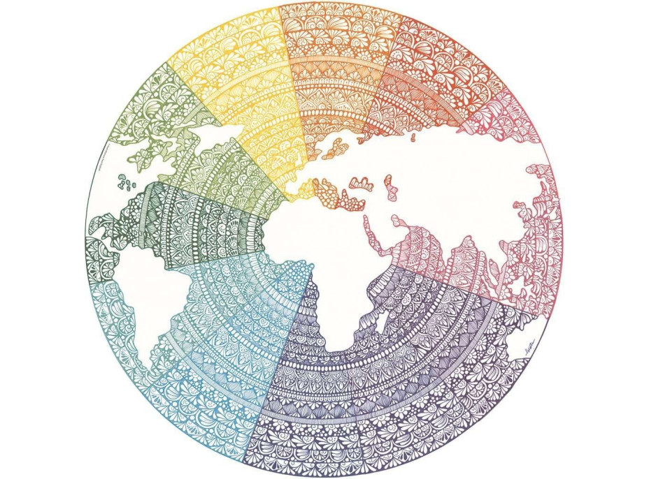 RAVENSBURGER Kulaté puzzle Kruh barev: Mandala 500 dílků