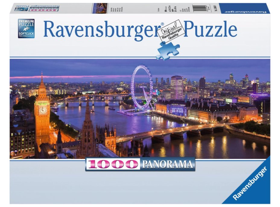 RAVENSBURGER Panoramatické puzzle Noční Londýn 1000 dílků