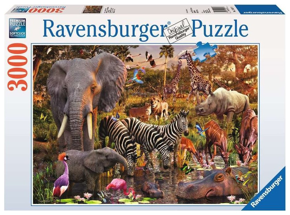 RAVENSBURGER Puzzle Africká zvířata 3000 dílků