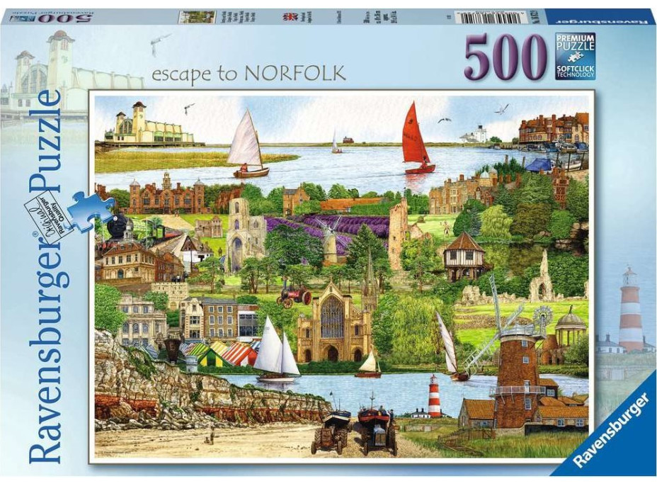 RAVENSBURGER Puzzle Útěk do Norfolku 500 dílků