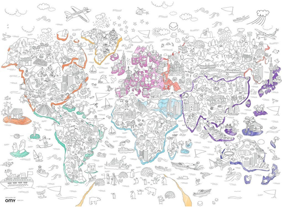 RAVENSBURGER Color' puzzle Atlas 80 dílků s pastelkami