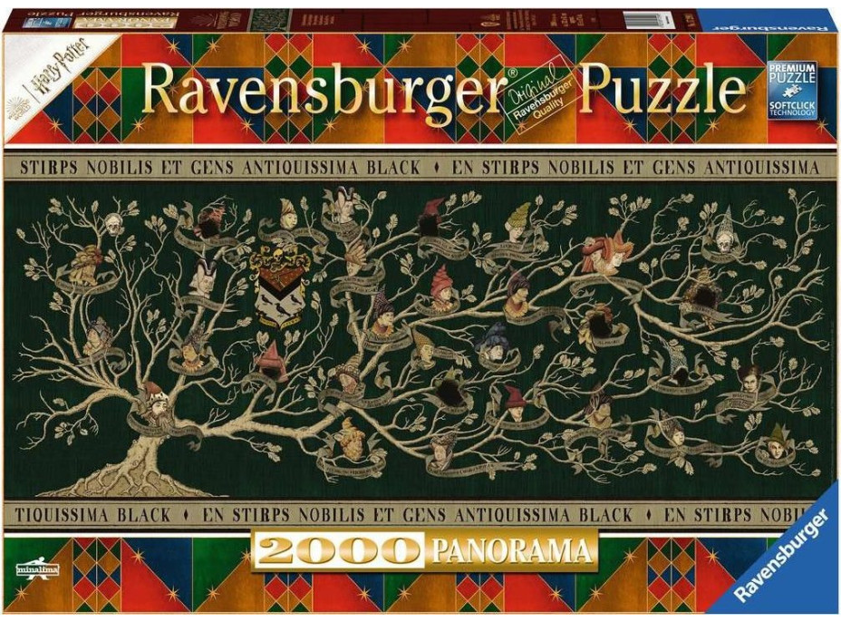 RAVENSBURGER Panoramatické puzzle Harry Potter: Rodokmen 2000 dílků