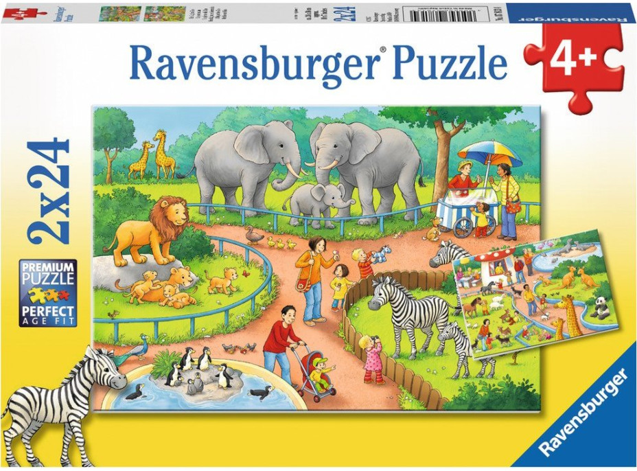 RAVENSBURGER Puzzle Den v zoo 2x24 dílků