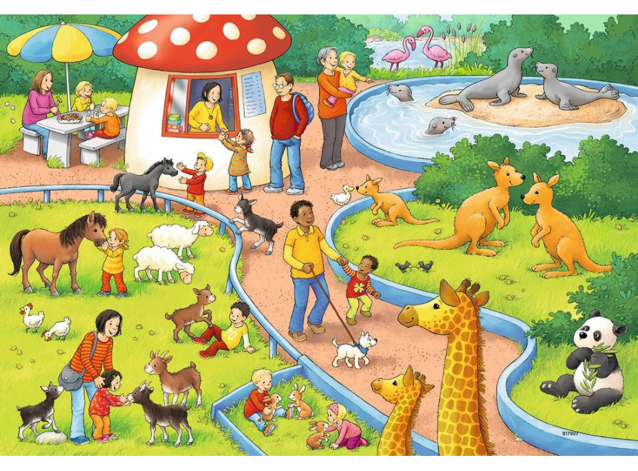 RAVENSBURGER Puzzle Den v zoo 2x24 dílků