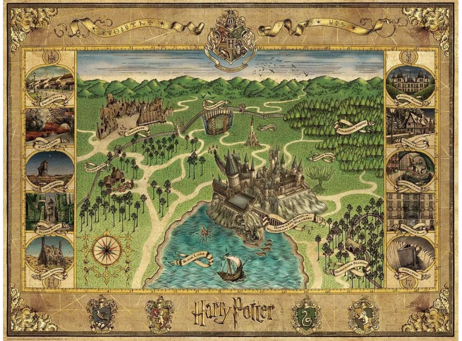 RAVENSBURGER Puzzle Harry Potter: Mapa Bradavic 1500 dílků