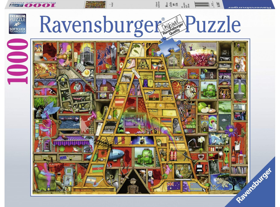 RAVENSBURGER Puzzle Úžasná abeceda - písmeno A 1000 dílků