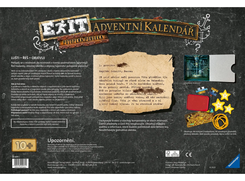 RAVENSBURGER EXIT Úniková hra - Adventní kalendář: Potopená ponorka