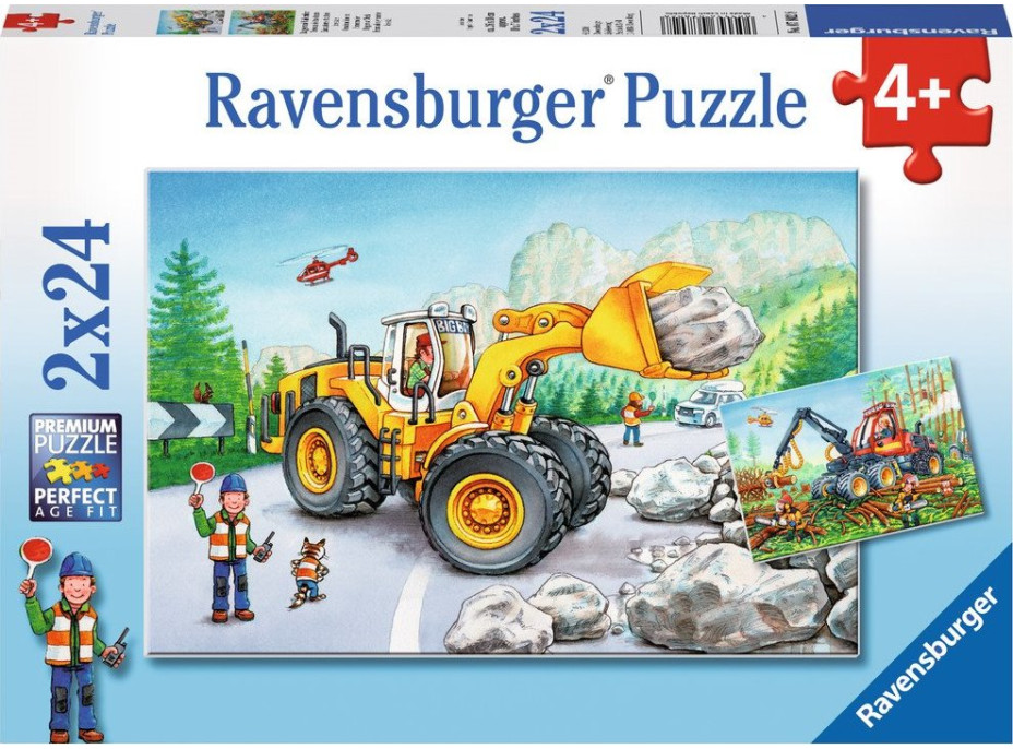 RAVENSBURGER Puzzle Těžká technika v akci 2x24 dílků